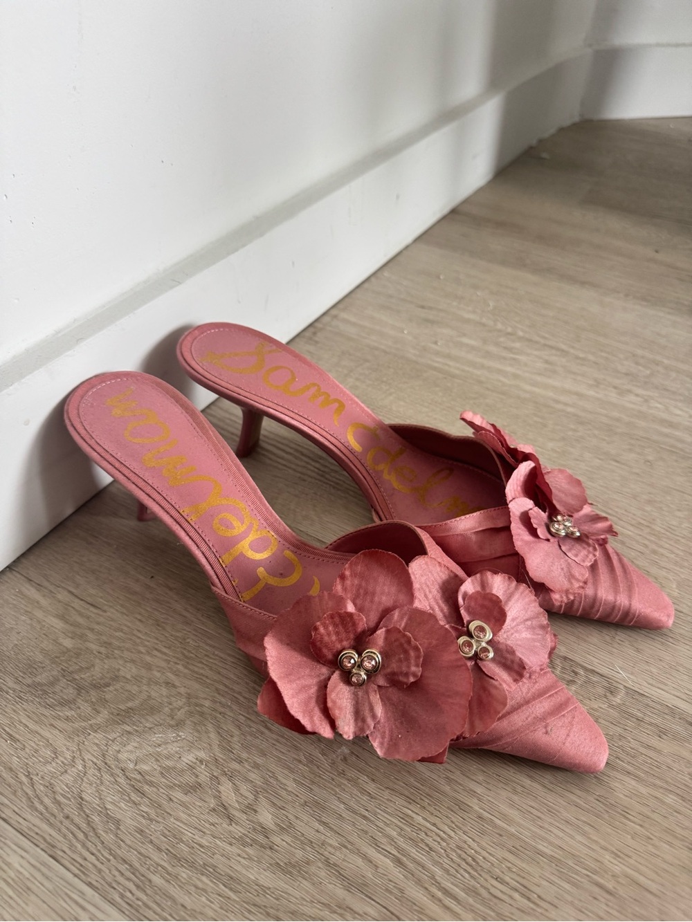 Sam Edelman Orchid Pink Satin Kitten Heels